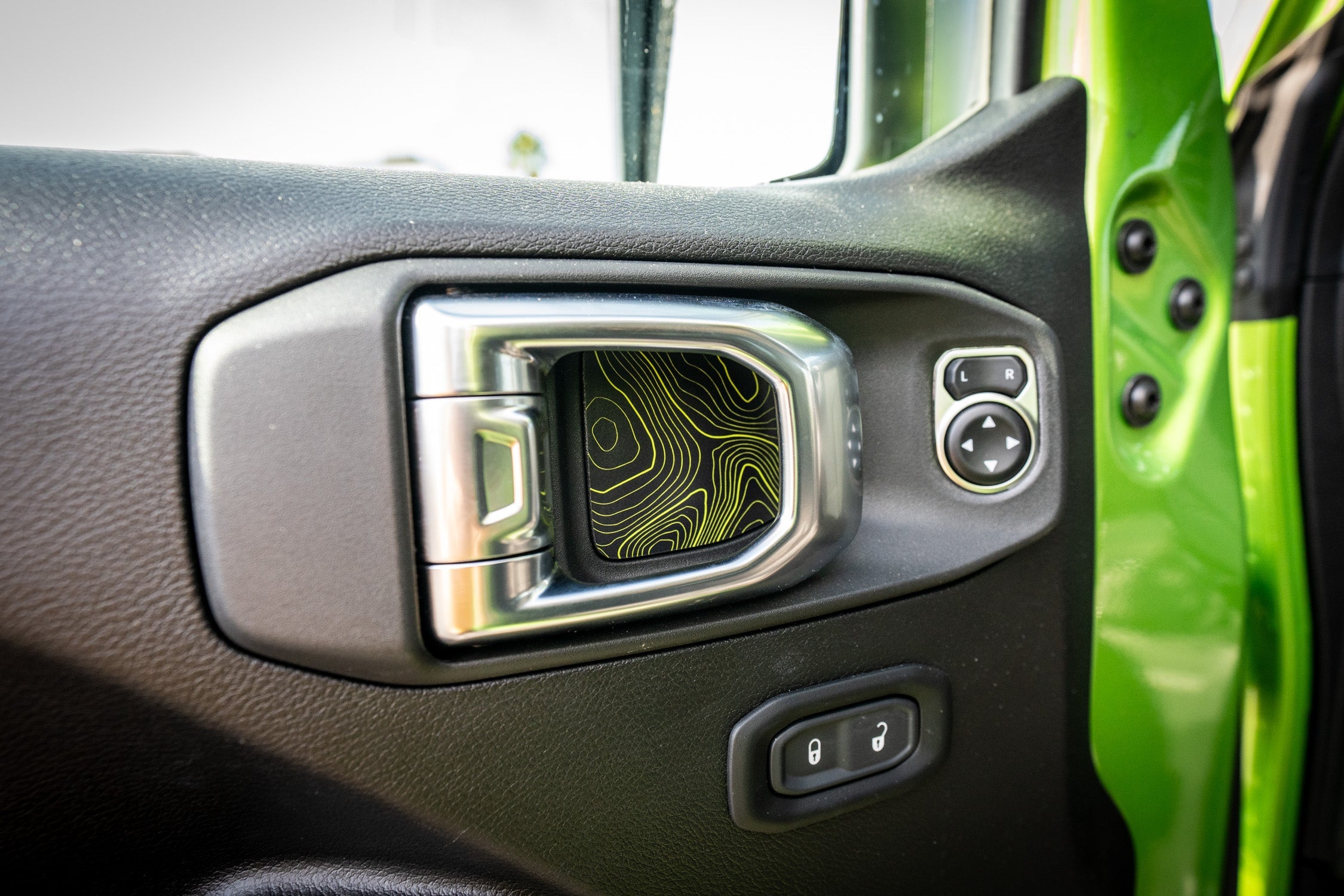 Topographic Map Interior Door Cup Overlays - 2018+ Wrangler JL / Gladiator JT