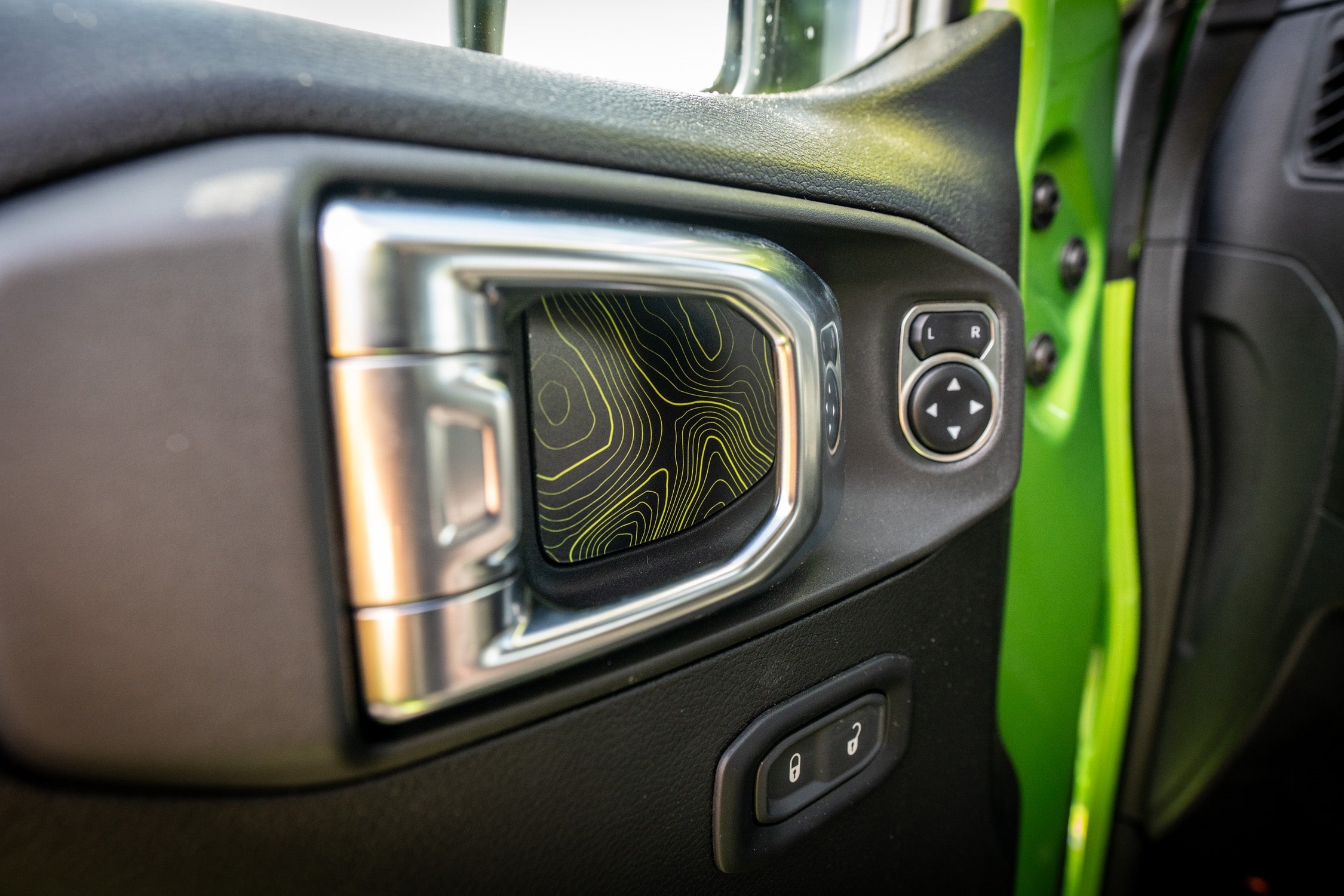 Topographic Map Interior Door Cup Overlays - 2018+ Wrangler JL / Gladiator JT