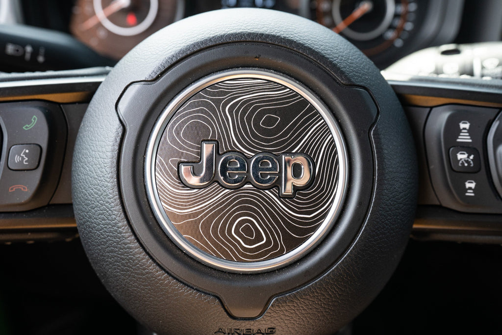 Topographic Steering Wheel Overlays - 2018+ Wrangler JL / Gladiator JT