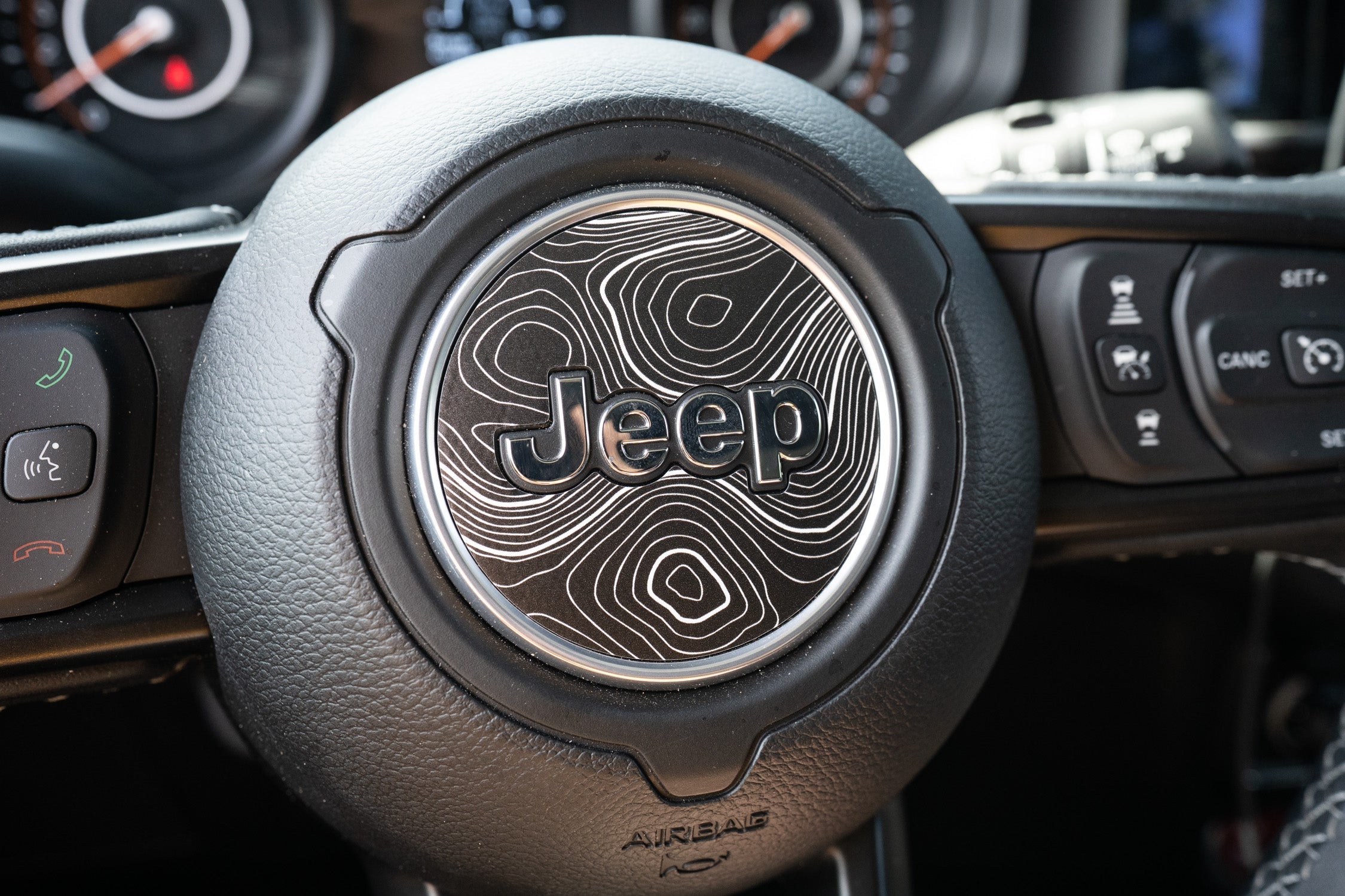 Topographic Steering Wheel Overlays - 2018+ Wrangler JL / Gladiator JT