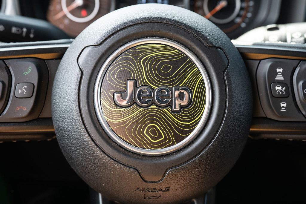 Topographic Steering Wheel Overlays - 2018+ Wrangler JL / Gladiator JT