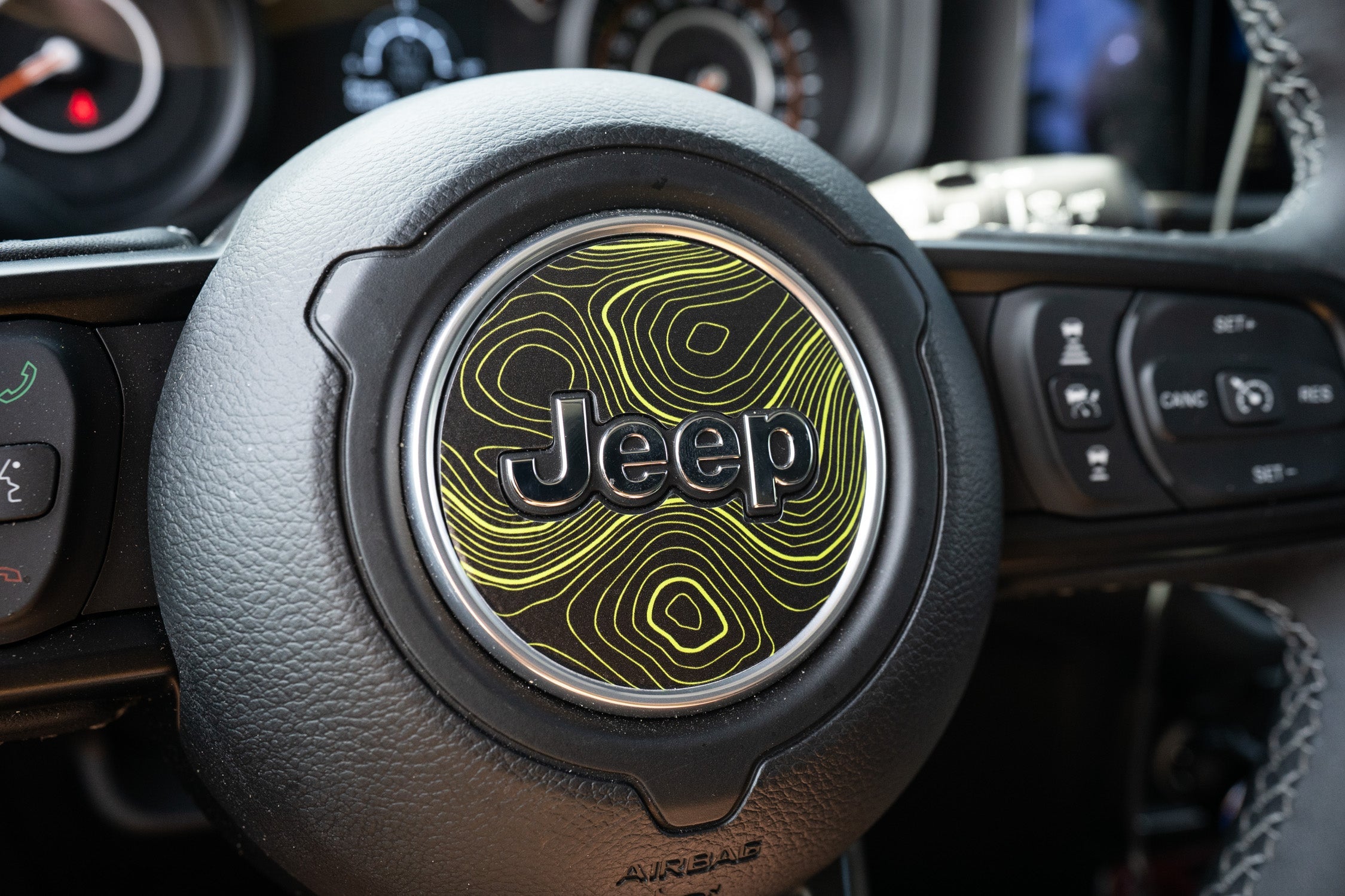 Topographic Steering Wheel Overlays - 2018+ Wrangler JL / Gladiator JT