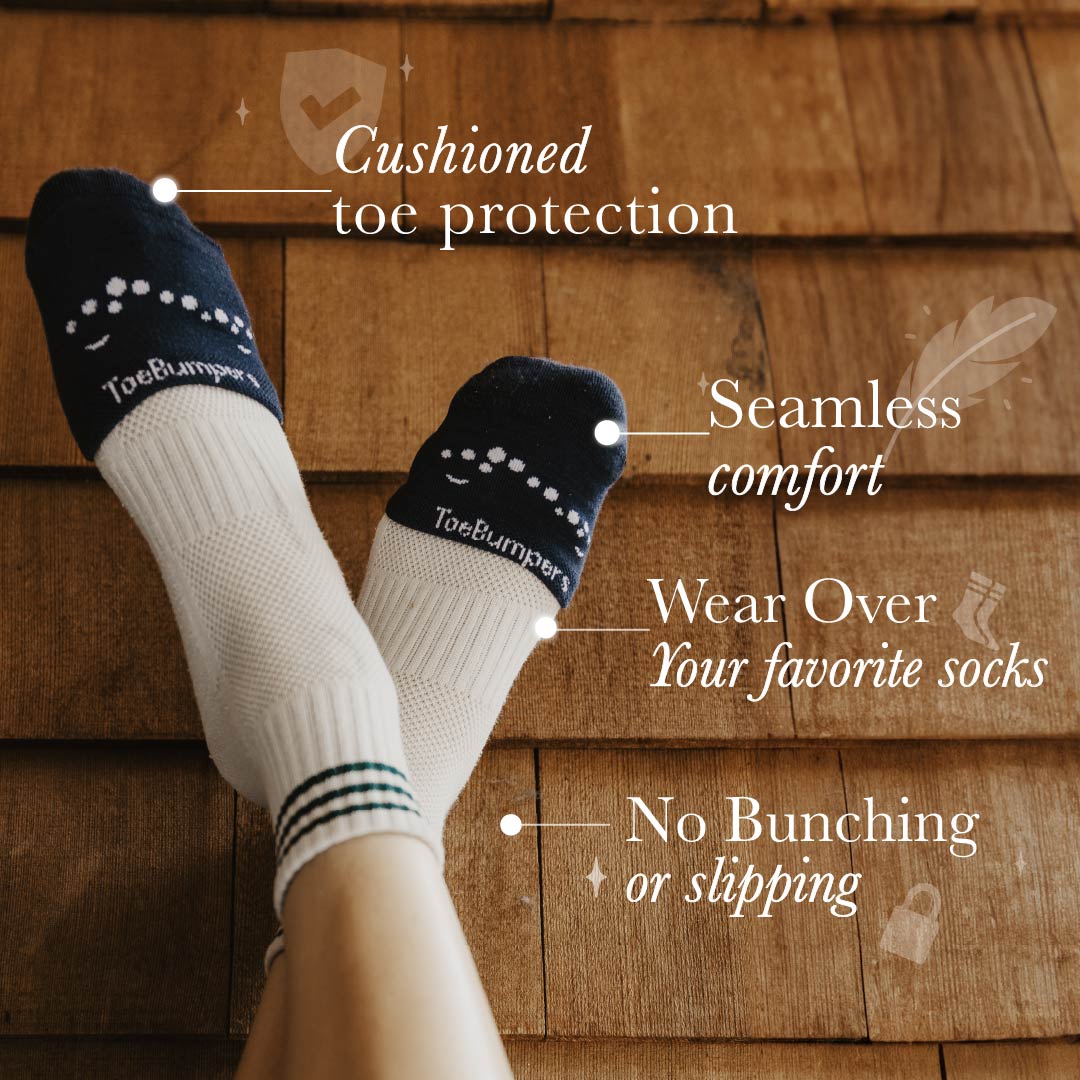 Women's Toe Protection Socks for Runners, Skiers, and Court Sports (4-Pack)