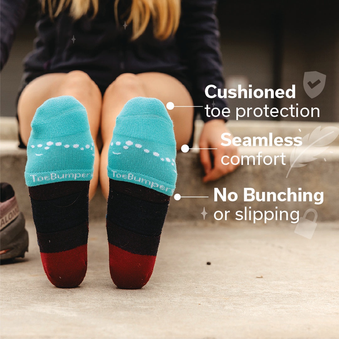 Women's Toe Protection Socks for Runners, Skiers, and Court Sports (4-Pack)