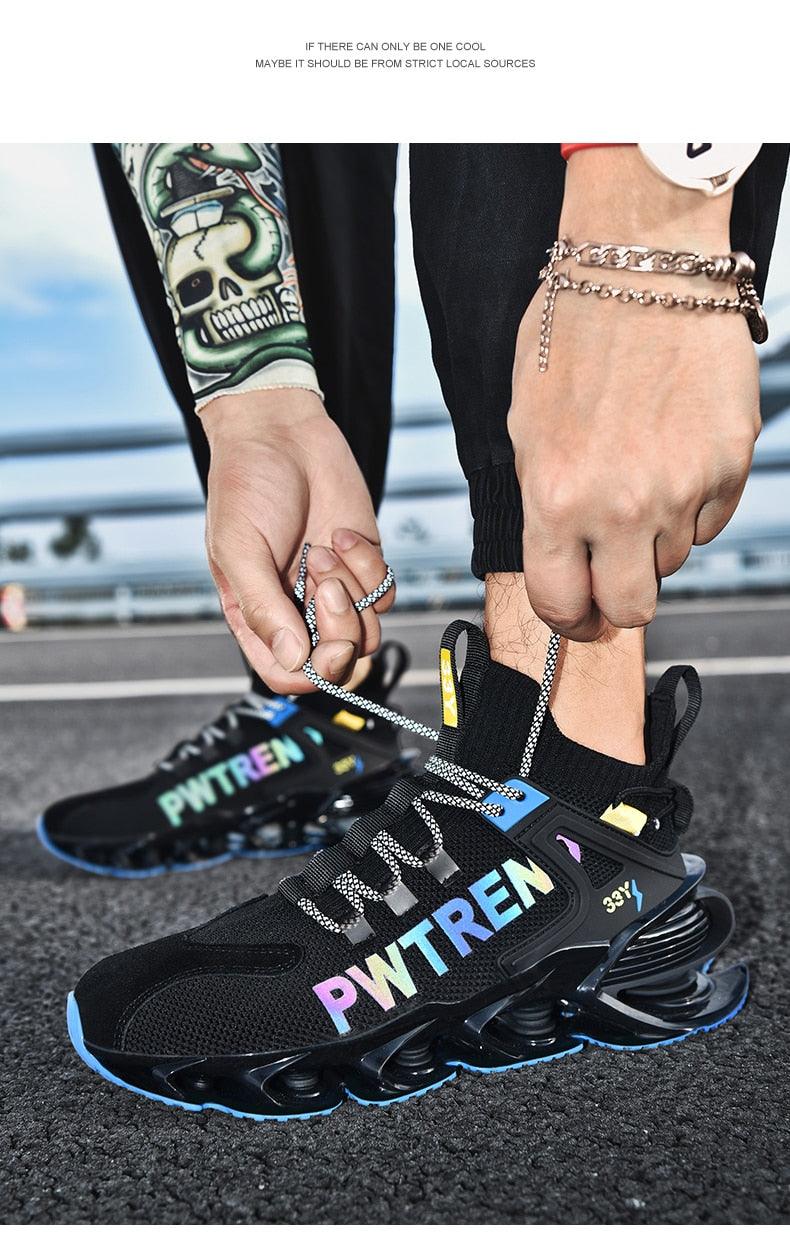 Men's Casual Sports Reflective Blade Running Sneakers