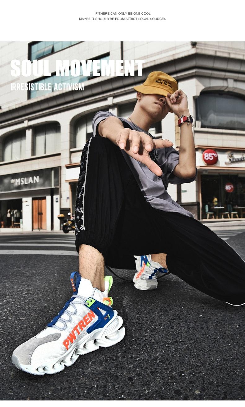 Men's Casual Sports Reflective Blade Running Sneakers