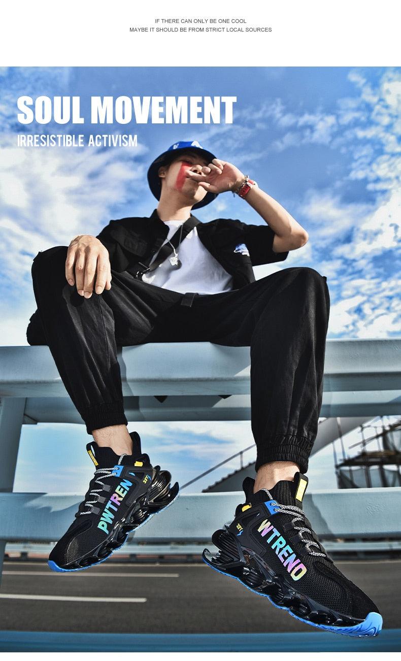 Men's Casual Sports Reflective Blade Running Sneakers