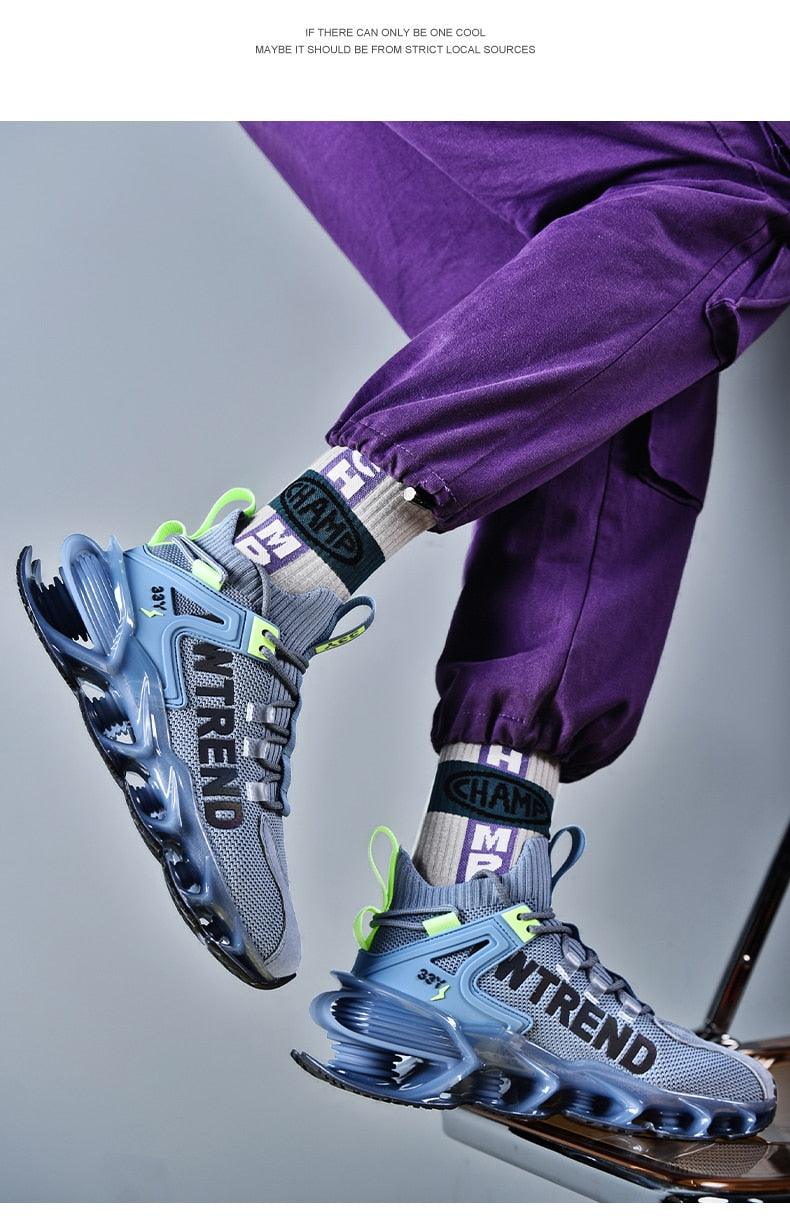 Men's Casual Sports Reflective Blade Running Sneakers
