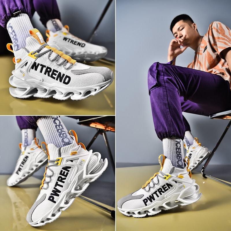 Men's Casual Sports Reflective Blade Running Sneakers