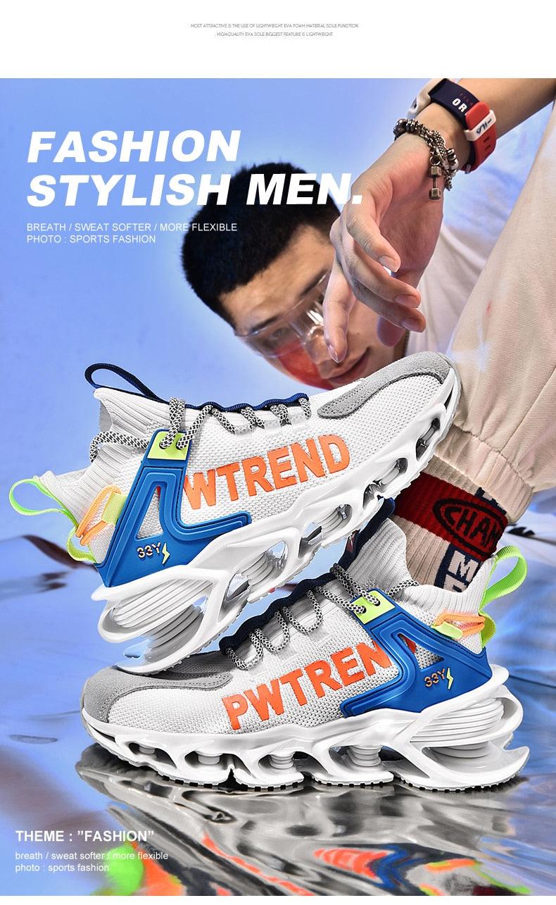 Men's Casual Sports Reflective Blade Running Sneakers