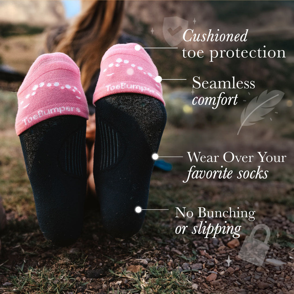 Women's Toe Protection Socks for Runners, Skiers, and Court Sports (4-Pack)