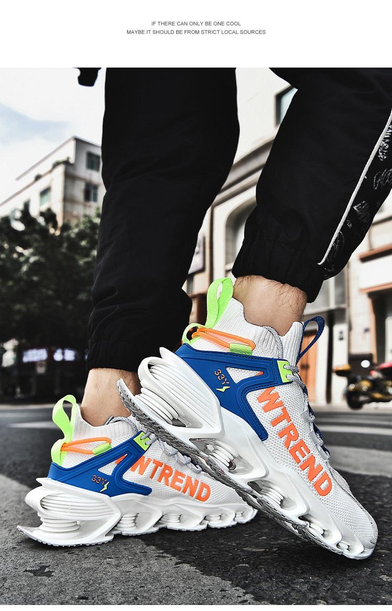 Men's Casual Sports Reflective Blade Running Sneakers
