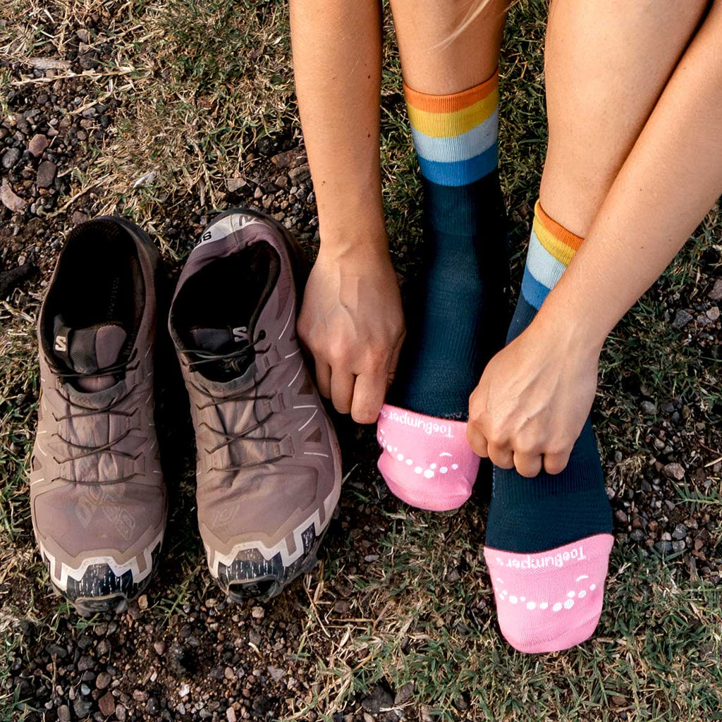 Women's Toe Protection Socks for Runners, Skiers, and Court Sports (4-Pack)